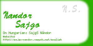 nandor sajgo business card
