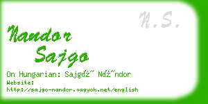 nandor sajgo business card